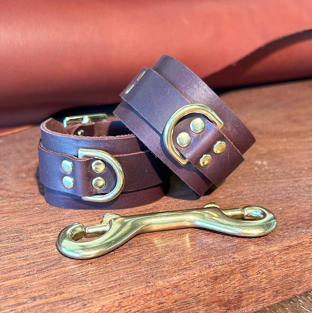 Leather Statement Wrist Cuffs | RM Williams Leather & Brass