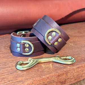 Leather Statement Wrist Cuffs | RM Williams Leather & Brass