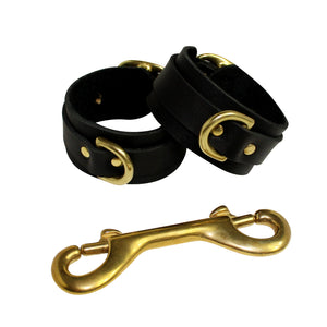 Leather Cuffs | Slimline | Polished Brass