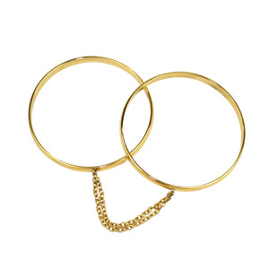 Handcuff Bangles | 14k gold | Chain