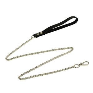 Leather Chain Lead | Silver | Black