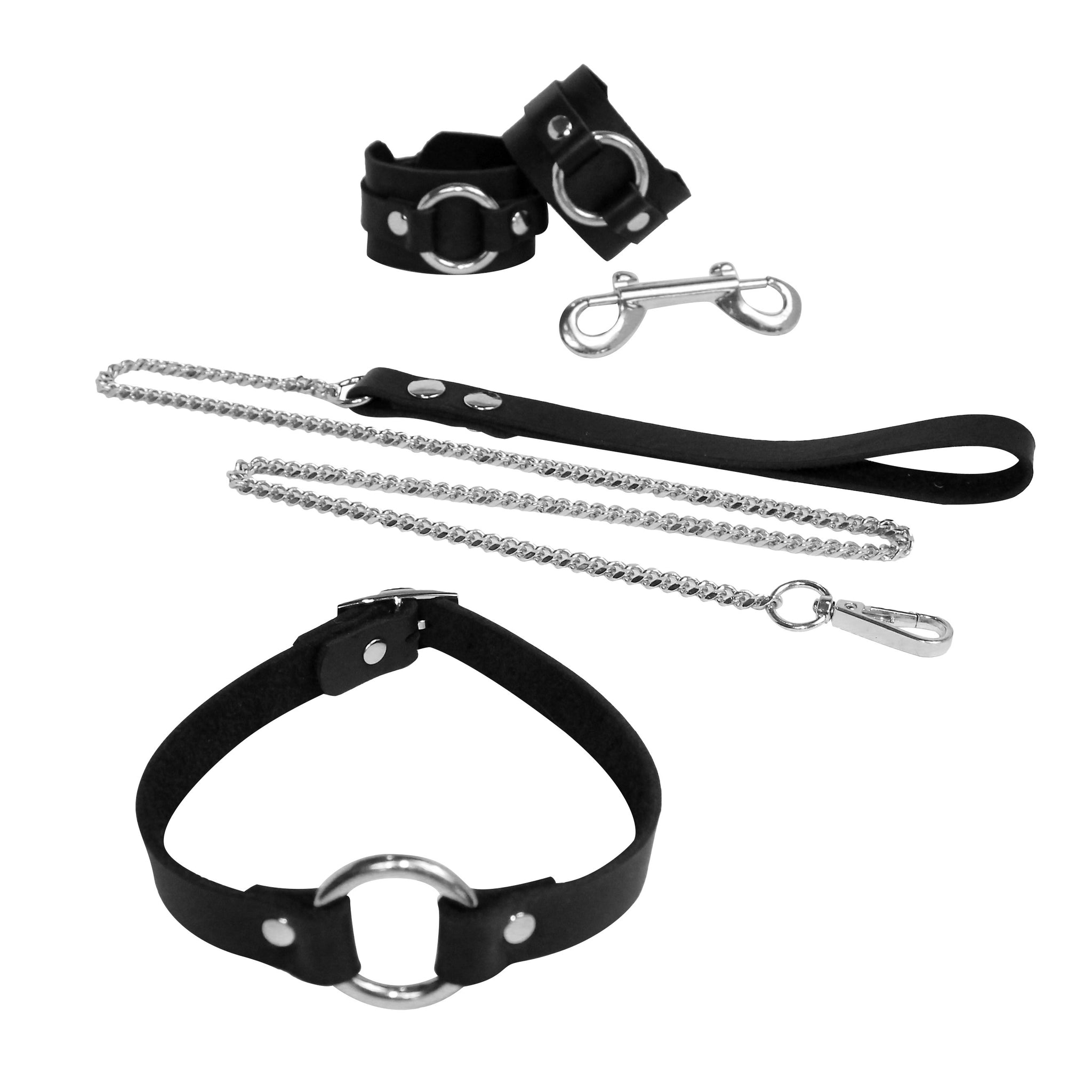 Bondage Collar | Cuffs | Lead | Silver