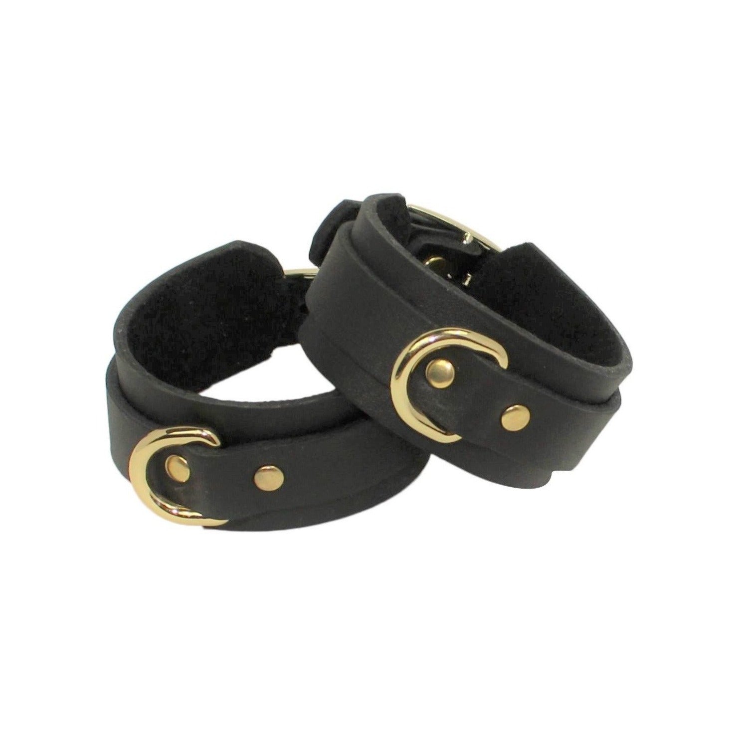 Leather Cuffs | Slimline | Gold