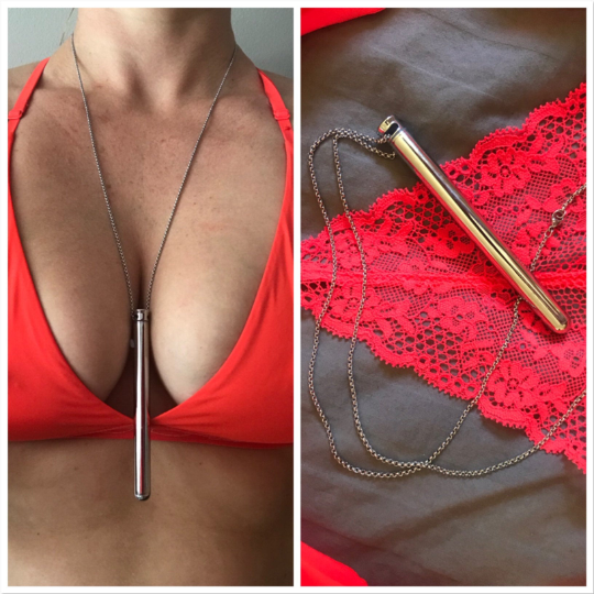 Vibrator Necklace | Silver | Multiple Vibrations | Quiet | Elegant | Discreet Vibrating Necklace