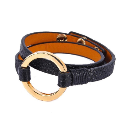 Leather Choker and Cuff | Gold